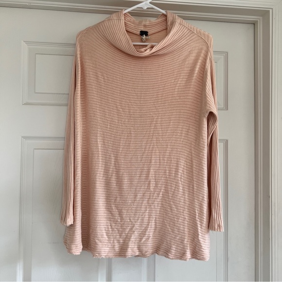 Free People We The Free Mock Neck Ribbed Cutout SweaterM